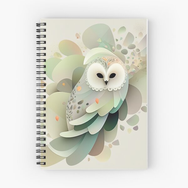 Item preview, Owl & Abstract Floral Fusion - Black, Beige & Green Calligraphy Art designed and sold by PaintbrushPlace.