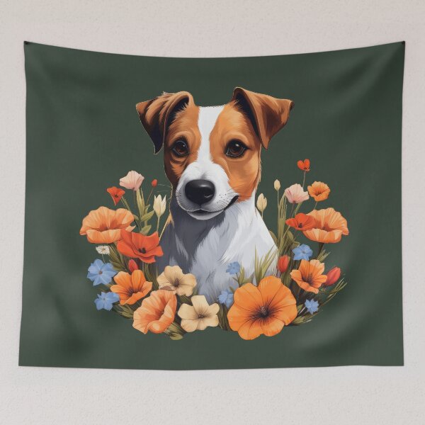 Item preview, Jack Russell Terrier in Flowers designed and sold by ZombieLH.