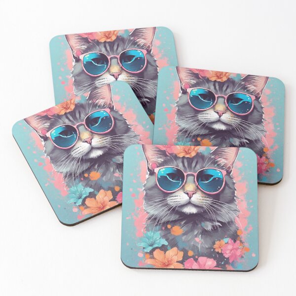 Item preview, Cat in trendy sunglasses designed and sold by M-Y-A-R-T-.