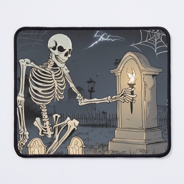 Item preview, A skeleton in a creepy graveyard designed and sold by Joseph Hail.