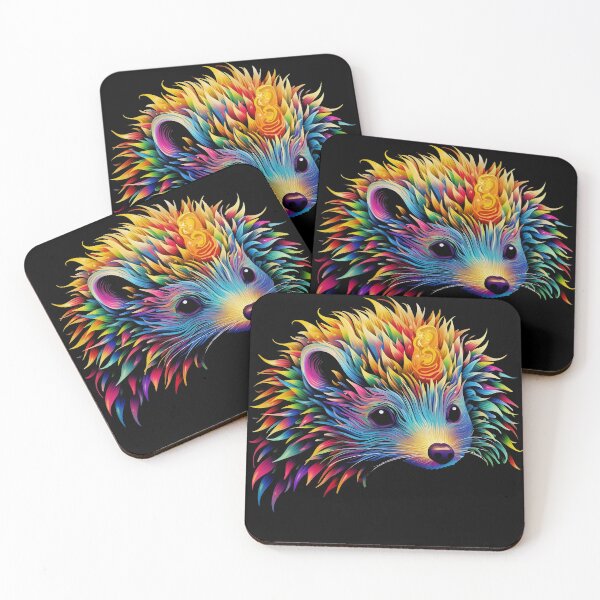 Item preview, Psychedelic Happy Hedgehog: Joyful Spikes Unleashed designed and sold by PsyCloth.