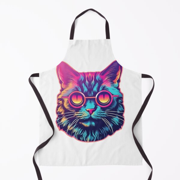 Item preview, Cat with sunglasses - Retrowave style designed and sold by Vansky-Art.