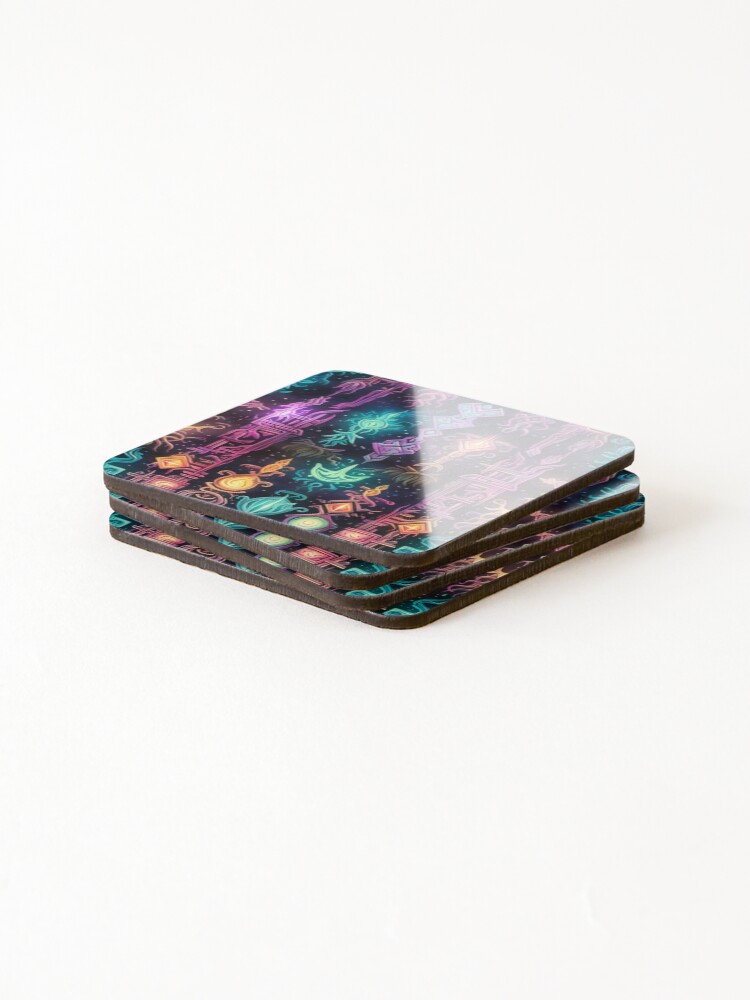 Thumbnail 4 of 5, Coasters (Set of 4), Magic Runes Spell Pattern designed and sold by SchorlCraft.