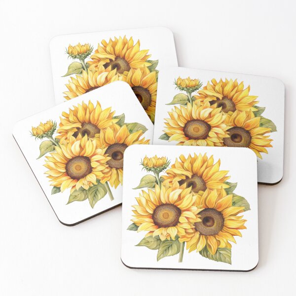 Item preview, Sunflower Watercolor Print Designs designed and sold by feiyanggu.
