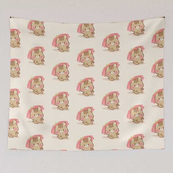 Item preview, Cute Kawaii Chipmunk Singing in the rain designed and sold by cutecozynook.
