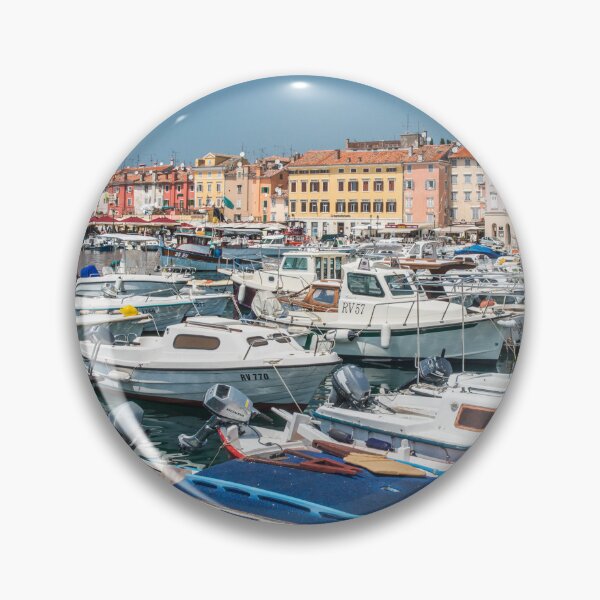 Item preview, Harbour at Rovinj on the coast of Croatia on a blue sky sunny day designed and sold by Cameranick.