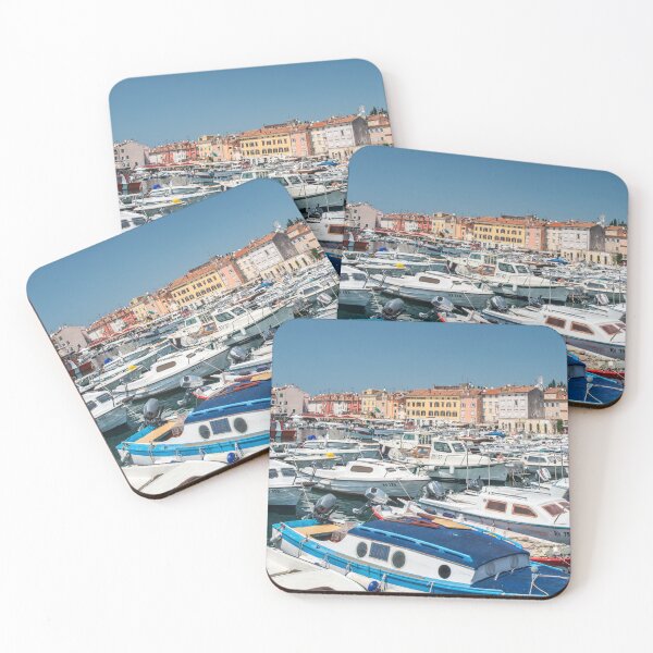 Item preview, Harbour at Rovinj on the coast of Croatia on a blue sky sunny day designed and sold by Cameranick.