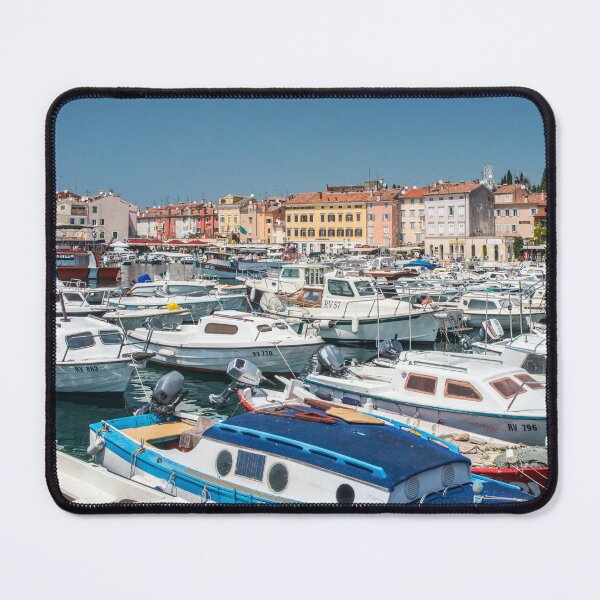 Item preview, Harbour at Rovinj on the coast of Croatia on a blue sky sunny day designed and sold by Cameranick.