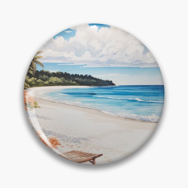 Item preview, Blissful Escape: An Illustration of the White Sand Beach and Sky designed and sold by Ngea.