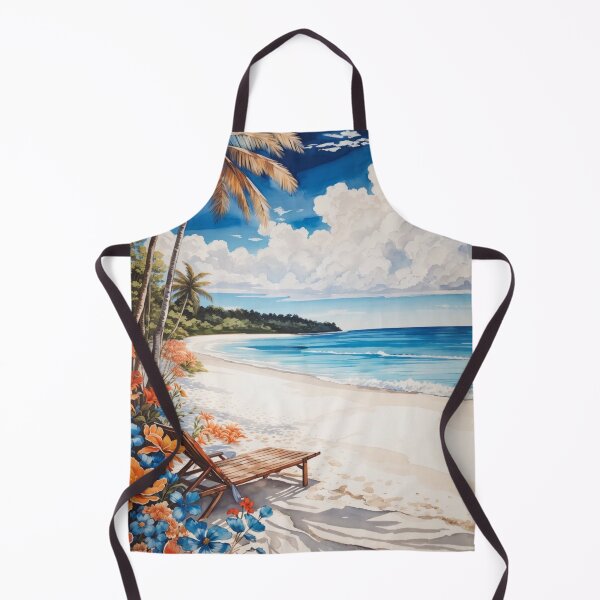 Item preview, Blissful Escape: An Illustration of the White Sand Beach and Sky designed and sold by Ngea.
