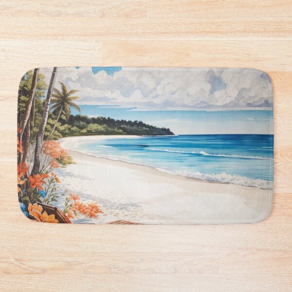 Item preview, Blissful Escape: An Illustration of the White Sand Beach and Sky designed and sold by Ngea.