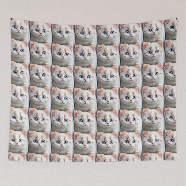 Item preview, White and Ginger Simple Kitten Pattern designed and sold by Theo-B.