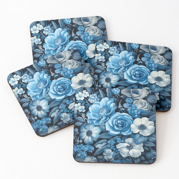 Item preview, Blue flowers texture designed and sold by Quijote-.