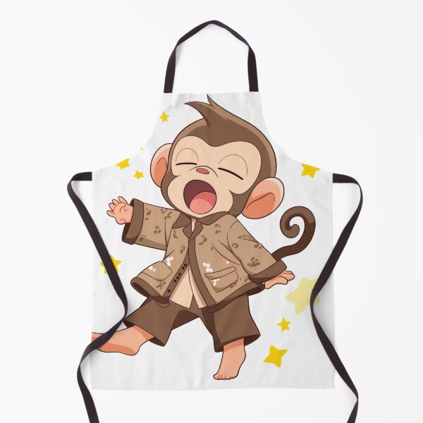 Item preview, Sleepy Monkey in Star Pajama - Digital Cartoon Sticker designed and sold by PaintbrushPlace.