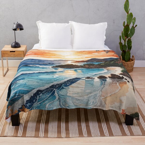 Item preview, Ocean Serenade: An Illustration of the Sun-Drenched Beach and Waves designed and sold by Ngea.
