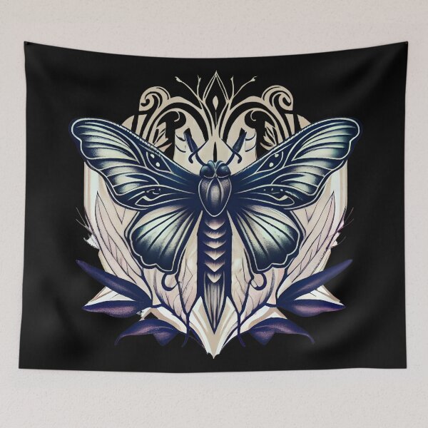 Item preview, Art Deco Moth Tattoo Style designed and sold by Sturdust.