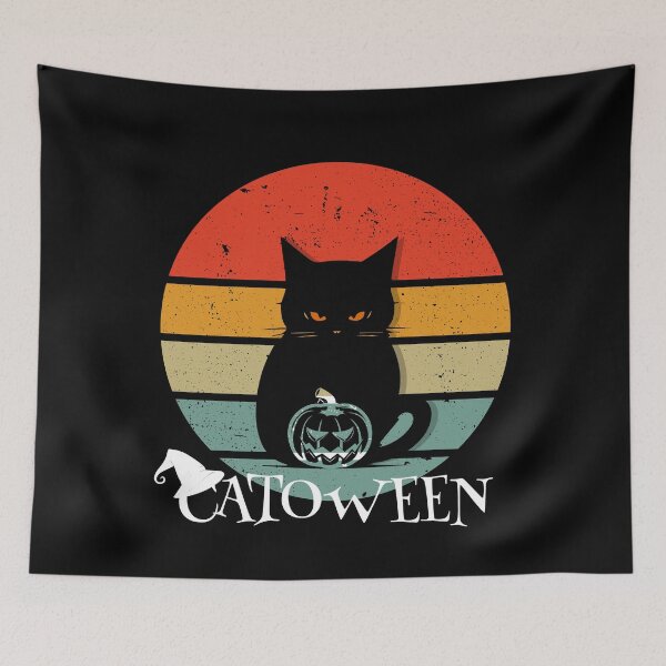 Item preview, Happy Catoween - Halloween Art for cat lovers designed and sold by ThreadmyCanvas.