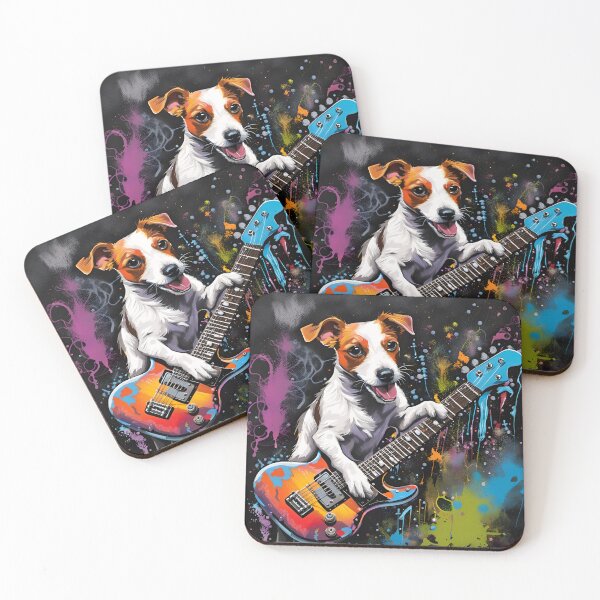 Item preview, Jack Russell Terrier Guitarist Portrait designed and sold by Ameiva-Apparel.