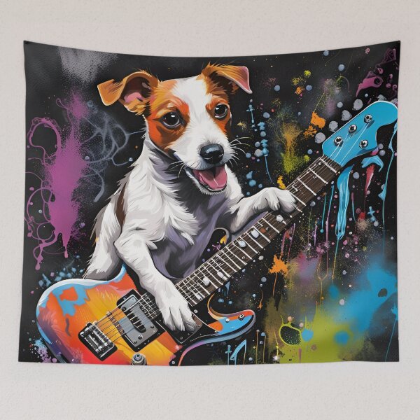 Item preview, Jack Russell Terrier Guitarist Portrait designed and sold by Ameiva-Apparel.
