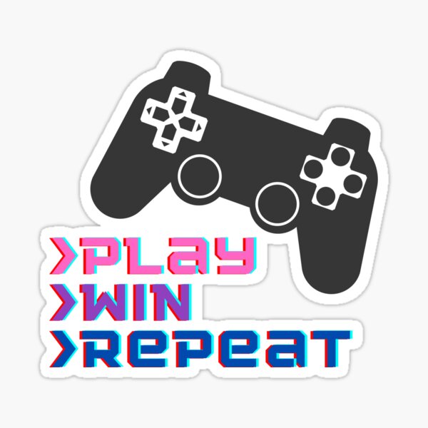 Vista previa del artículo con la obra «Jugar. Ganar. Repetir. Perfecto para jugadores», diseñado y vendido por Wioloos.