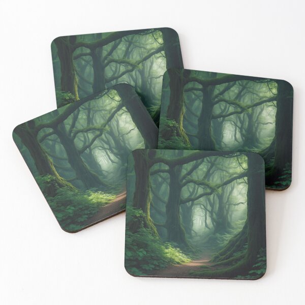 Item preview, Enchanted trees in misty forest designed and sold by ArtyBuys.