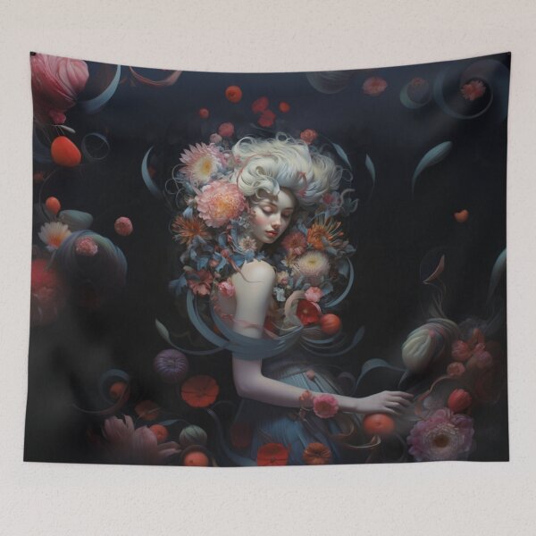 Item preview, woman between flowers designed and sold by Quijote-.