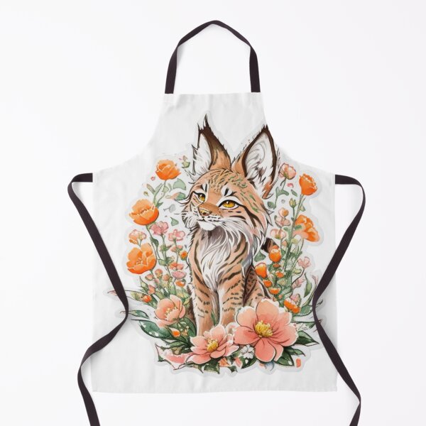 Item preview, Charming Bobcat with Watercolor Flowers  designed and sold by YourNameMatters.