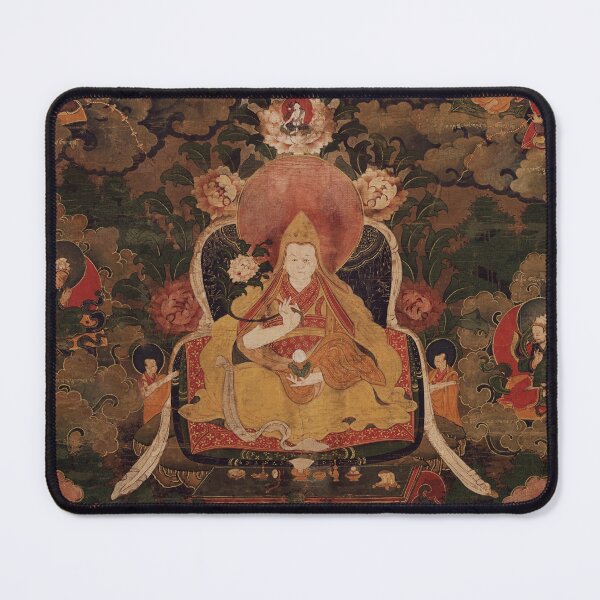 Item preview, Tibetan Thangka: The Seventh Dalai Lama on Silk Vertical Scroll designed and sold by Mulan-Prints.