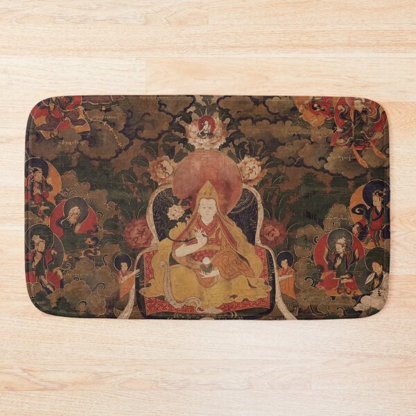 Item preview, Tibetan Thangka: The Seventh Dalai Lama on Silk Vertical Scroll designed and sold by Mulan-Prints.