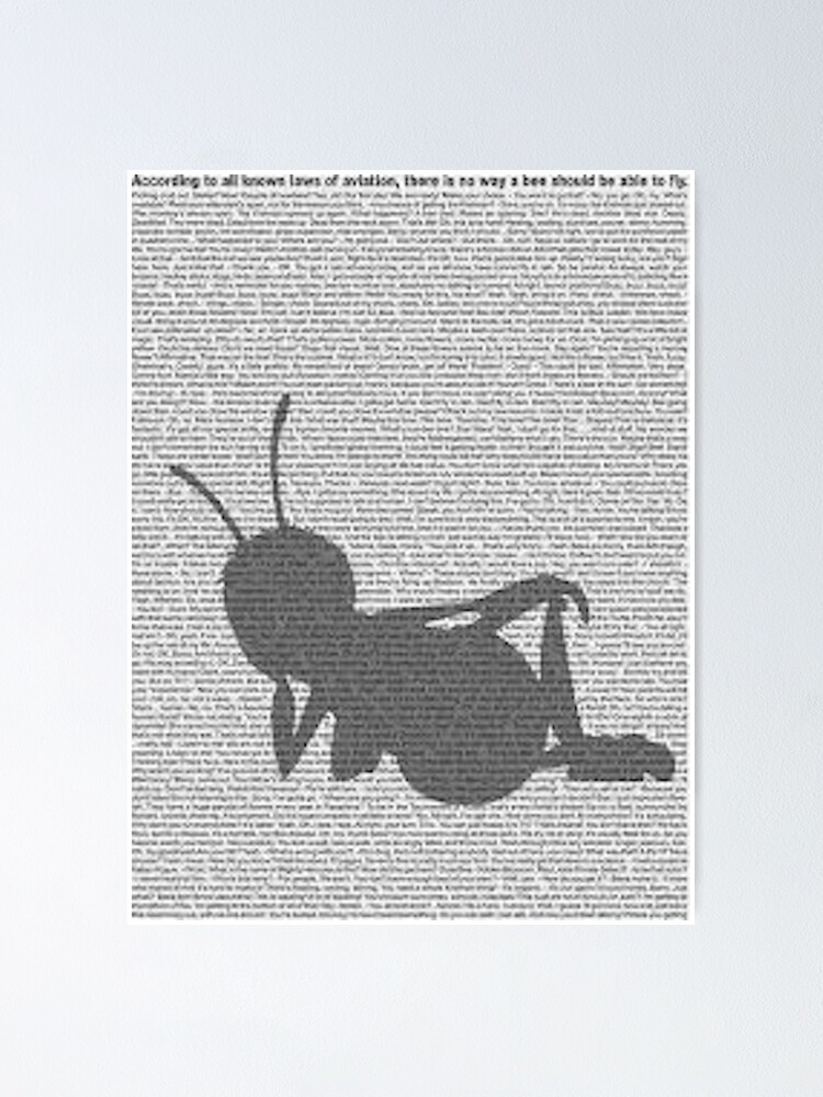 "Bee Movie Script" Poster by rejeki77 Redbubble