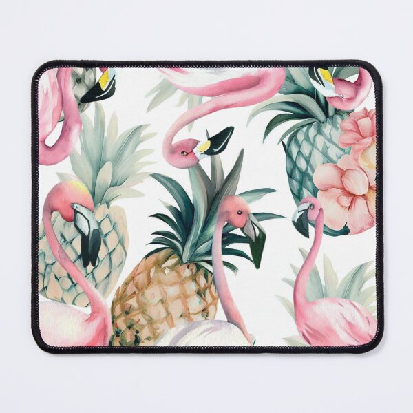 Item preview, Pink Flamingos loving floral Pineapples designed and sold by RachelRebel.