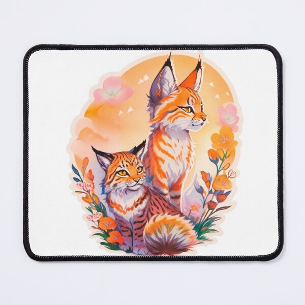 Item preview, Charming Bobcat Kitten with Watercolor Flowers  designed and sold by YourNameMatters.