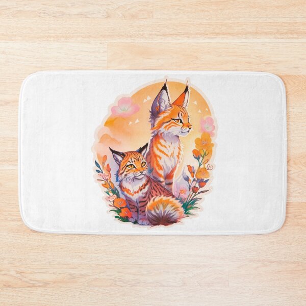 Item preview, Charming Bobcat Kitten with Watercolor Flowers  designed and sold by YourNameMatters.