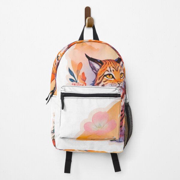 Item preview, Charming Bobcat Kitten with Watercolor Flowers designed and sold by YourNameMatters.