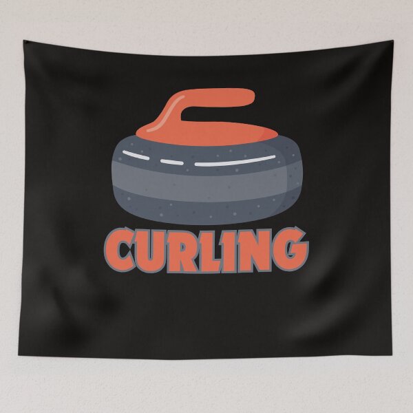 Item preview, Curler sliding Curling Funny Retro Curling Sport Player designed and sold by Sarah38.
