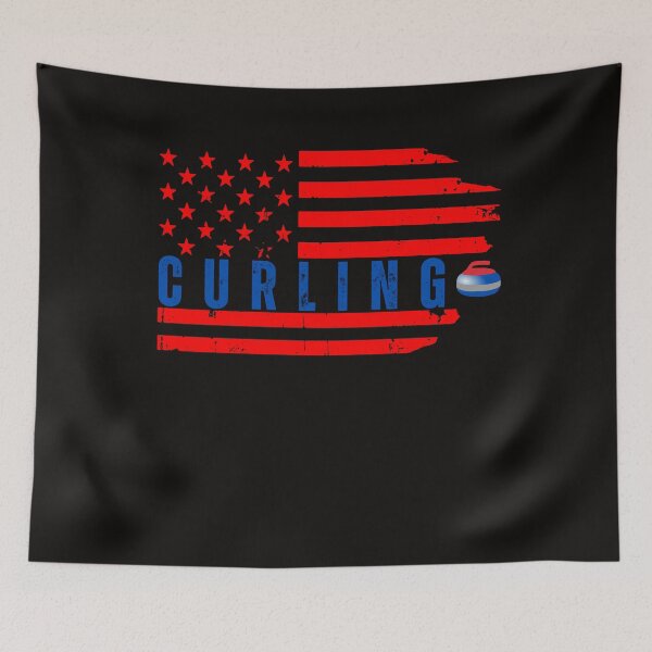Item preview, American Flag Curling Stone Funny Winter Sports Lovers designed and sold by Sarah38.