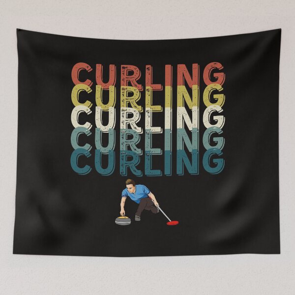 Item preview, Funny Curling Player Retro Vintage Curling Sport Lover designed and sold by Sarah38.