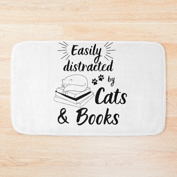 Item preview, Easily Distracted By Cats and Books, Birthday Gift for Cats and Book Lovers designed and sold by AITeeGenius.