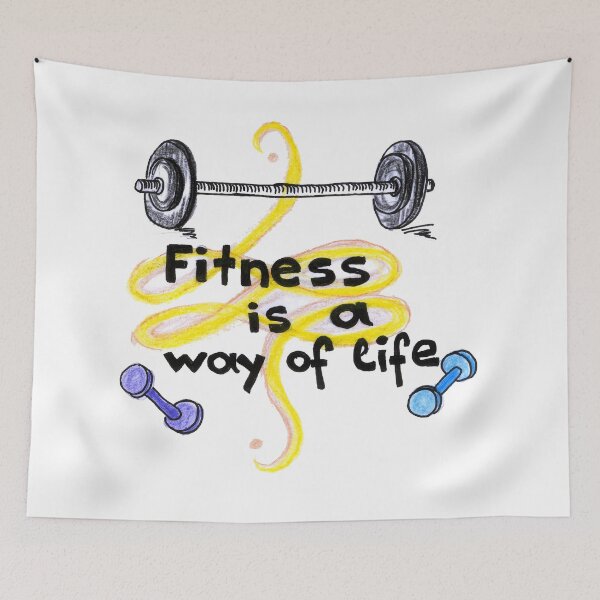 Item preview, Fitness Is A Way Of Life Gym Quotes Art Design designed and sold by HighArtDesigns.