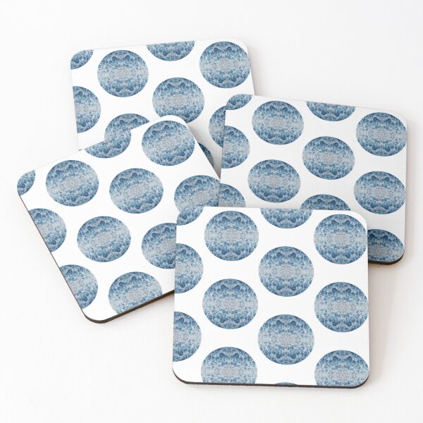 Item preview, Blue abstract oriental ocean pattern in a round shape designed and sold by Katenaz.