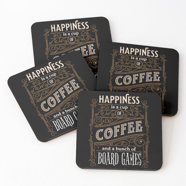 Item preview, Happiness is Coffee and Board Games - Vintage Vibes designed and sold by Zanda-Nerd-Shop.