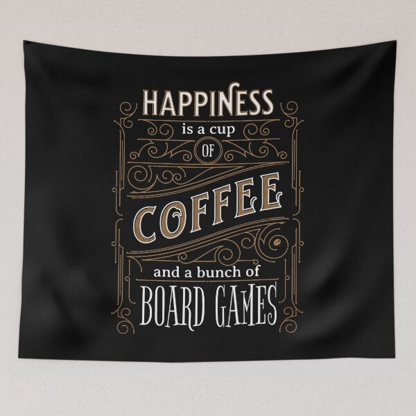 Item preview, Happiness is Coffee and Board Games - Vintage Vibes designed and sold by Zanda-Nerd-Shop.