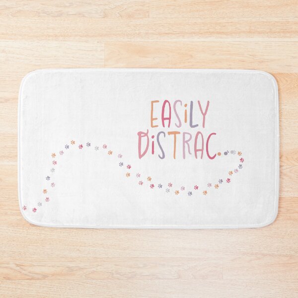 Item preview, Easily Distrac Distracted Funny Pink Dogs Cats Pawprints designed and sold by VermintStudio.