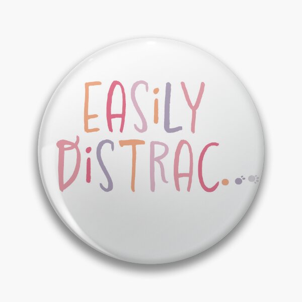 Item preview, Easily Distrac Distracted Funny Pink Dogs Cats Pawprints designed and sold by VermintStudio.