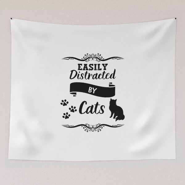Item preview, Easily Distracted By Cats, Birthday Gift for Cats Lovers designed and sold by AITeeGenius.