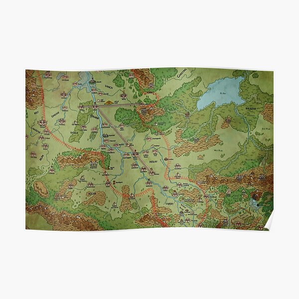 Southern Peloria Map by Darya Makarava Poster
