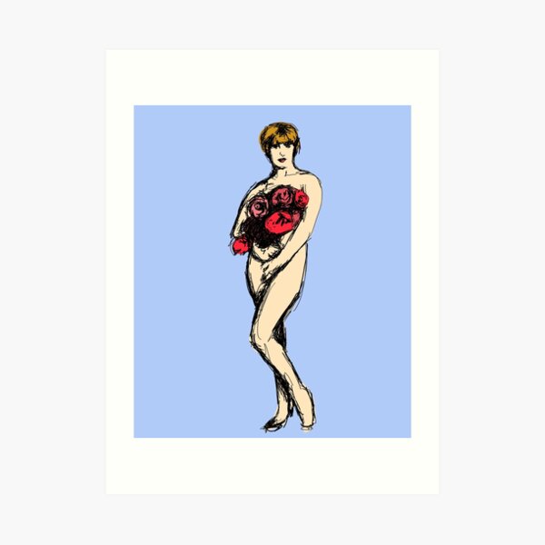 Pauline Poses With Flowers Art Print