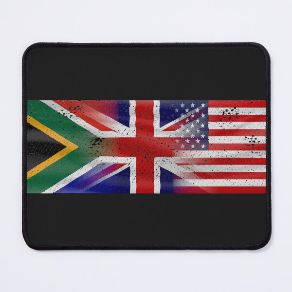 Item preview, South Africa UK USA expat flags blended (DISTRESSED) designed and sold by SolidEarthArt.