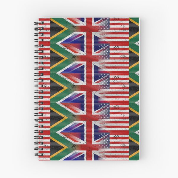 Item preview, South Africa UK USA expat flags blended (DISTRESSED) designed and sold by SolidEarthArt.