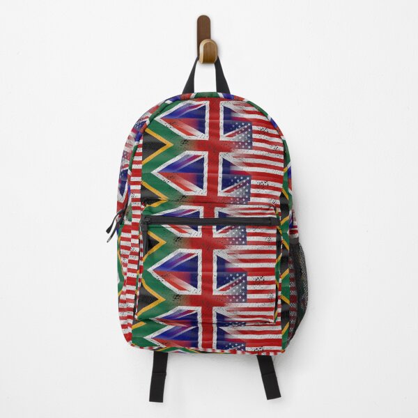 Item preview, South Africa UK USA expat flags blended (DISTRESSED) designed and sold by SolidEarthArt.